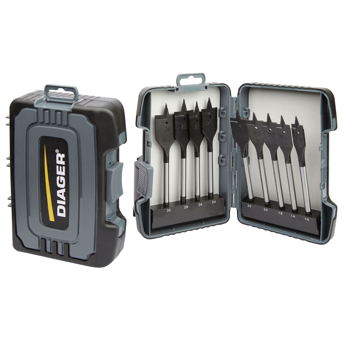 Coffret 9 mèches plates ø14-30mm