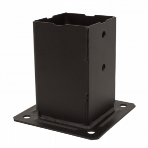 Support de poteau acier galva 71x71mm noir