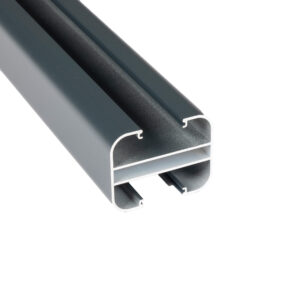 Poteau alu 34 gris texturé 60x75x2300mm + chapeau